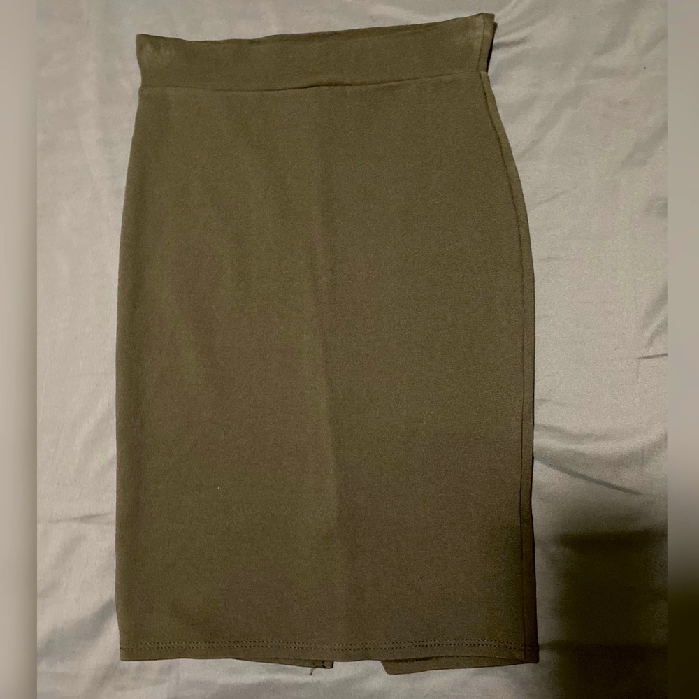 Olive green skirt
